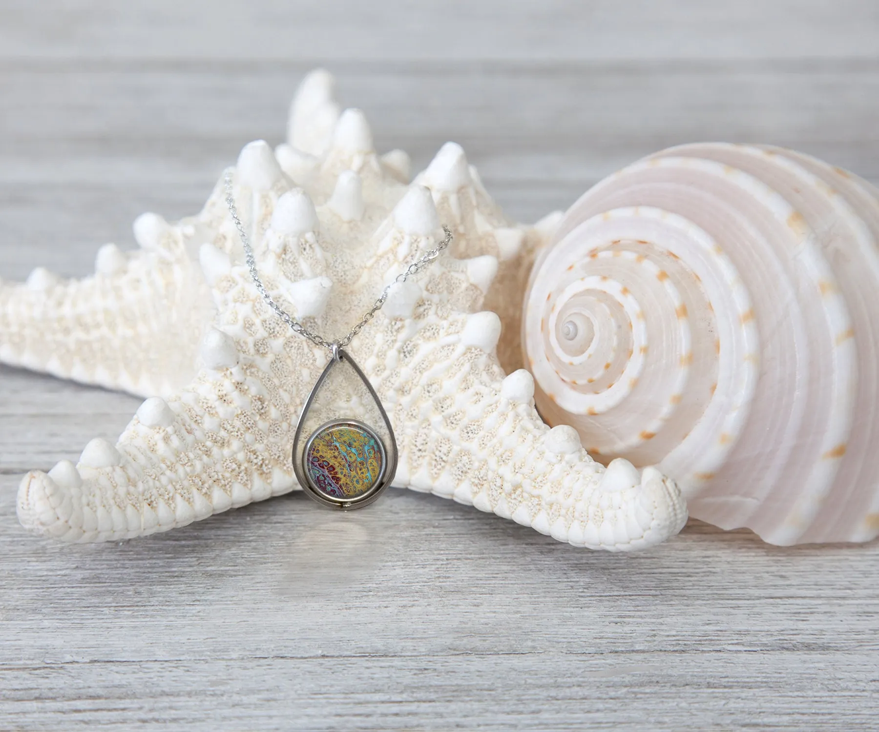 Amber Waves Teardrop Necklace | Beach Jewelry