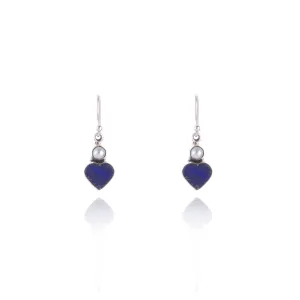 Amelia Lapis Heart Earrings, Sterling Silver
