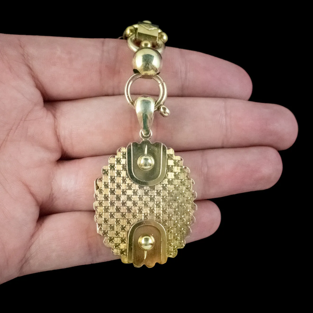 Antique Victorian Locket Collar Necklace Sterling Silver 18ct Gold Gilt Dated 1881