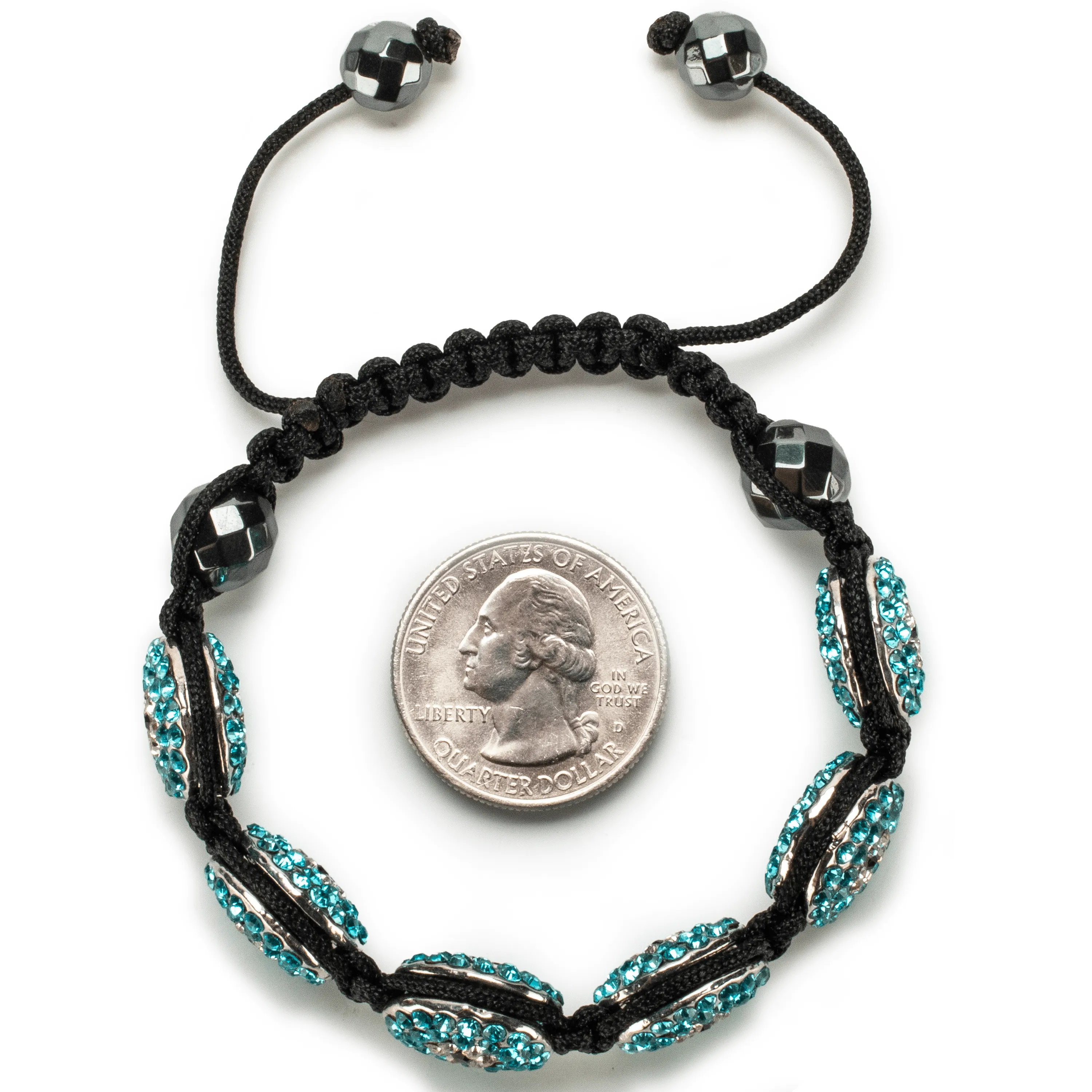 Aquamarine Crystal Oval Shamballa Bracelet