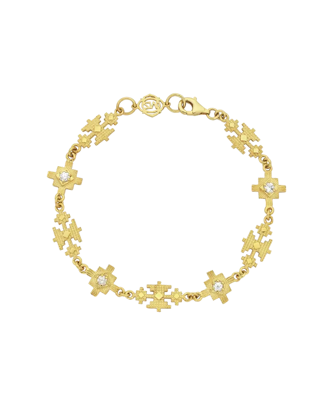 Ayllu Bracelet | 22k Gold Plate | White Zircon