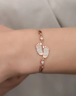 Baby Feet Zircon Stone Bracelet