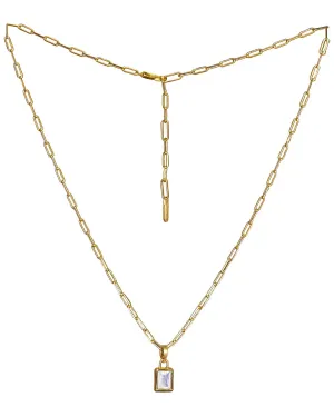 Baguette Moonstone Necklace