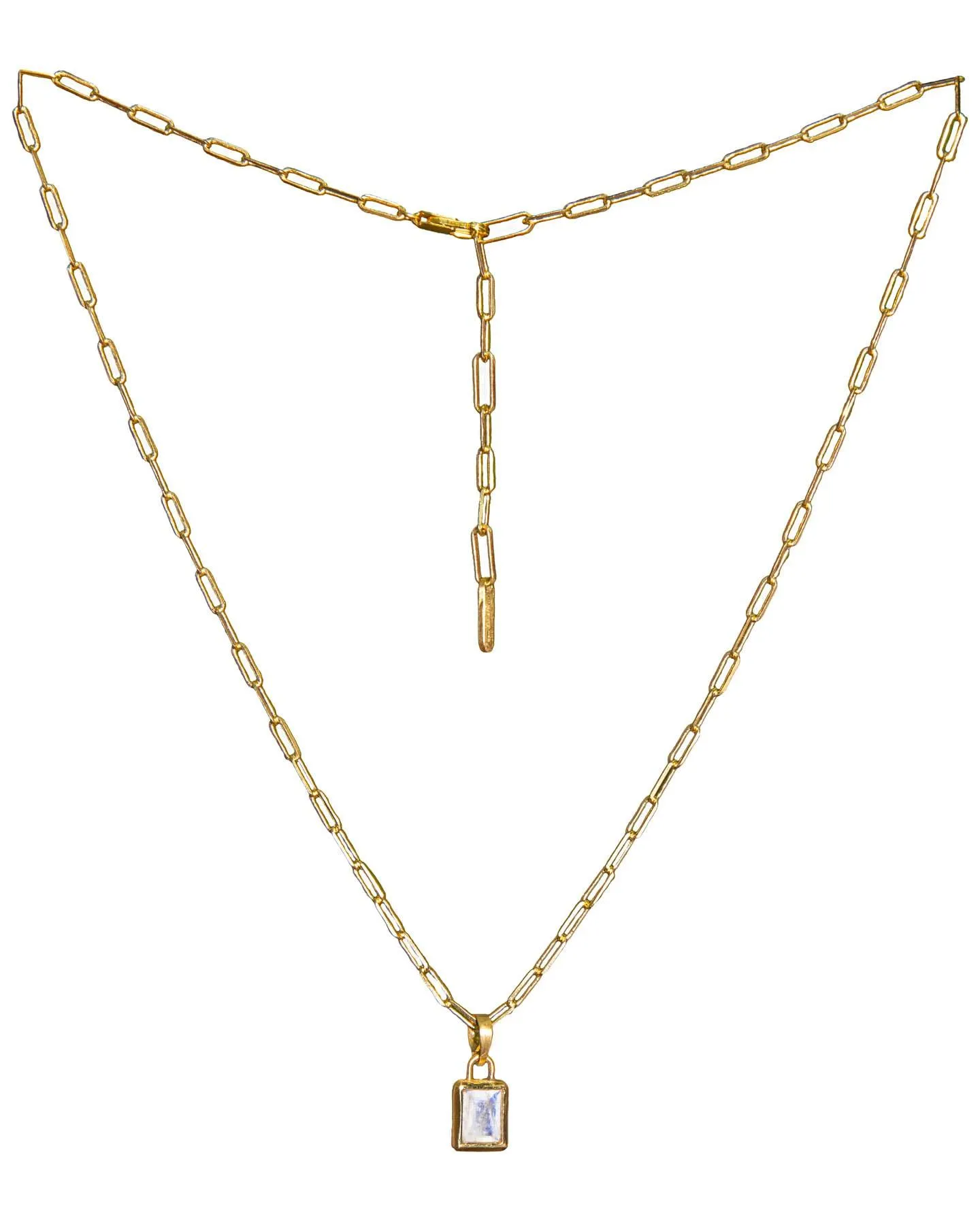 Baguette Moonstone Necklace