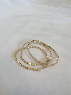 Bead Bracelet Gold Pink