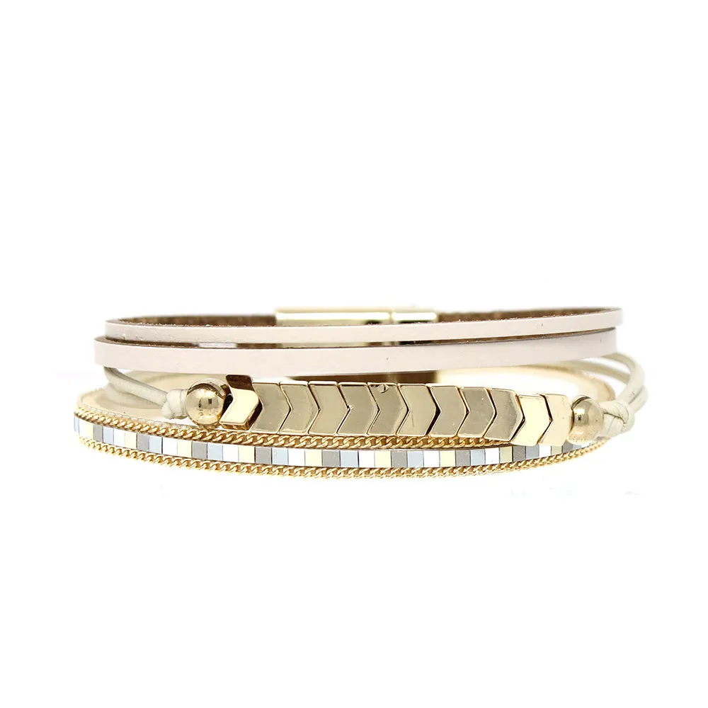 Beaded Multi-Strand Magnetic Wrap Bracelet