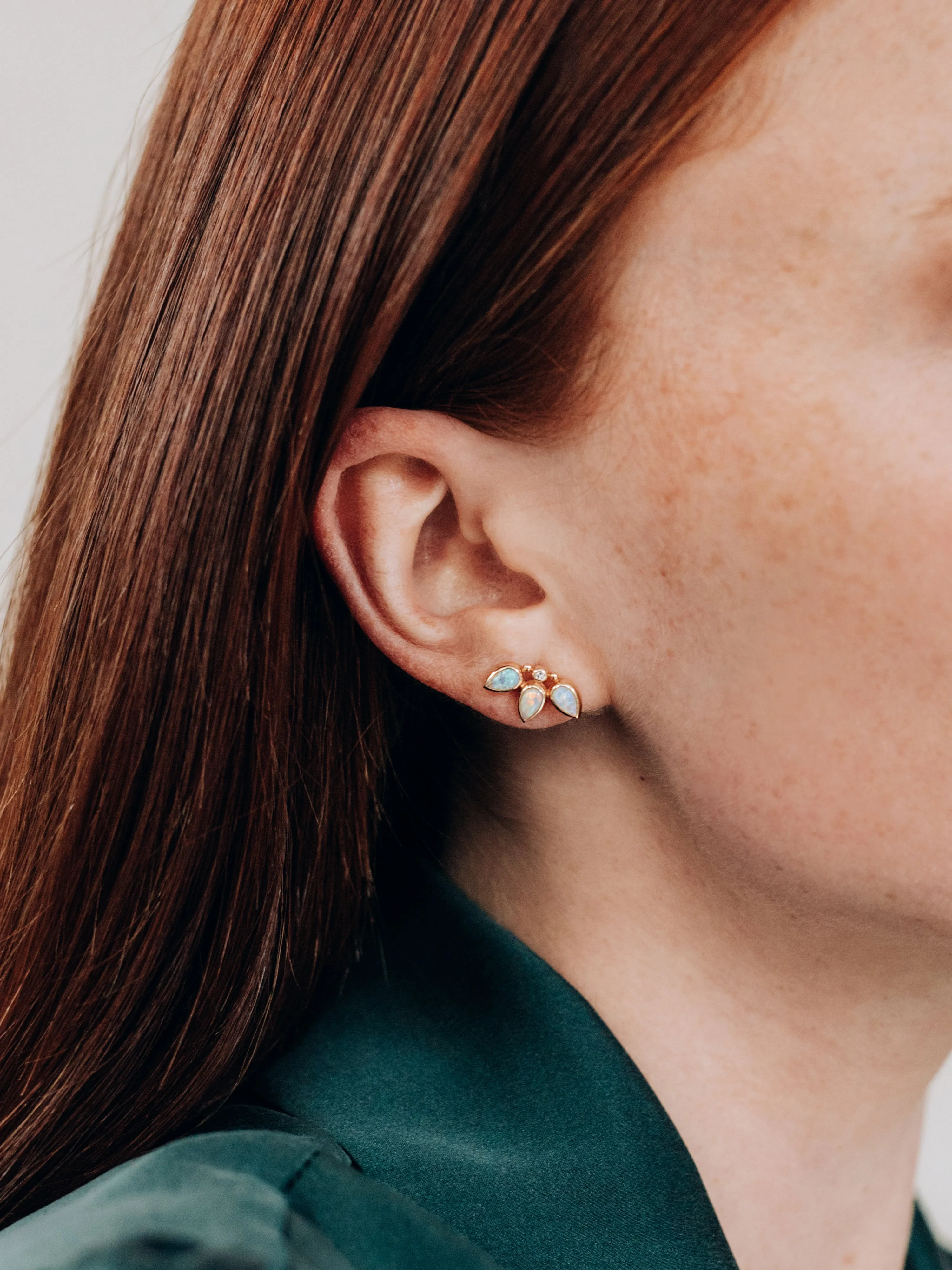 Bezel Bouquet Fan Studs