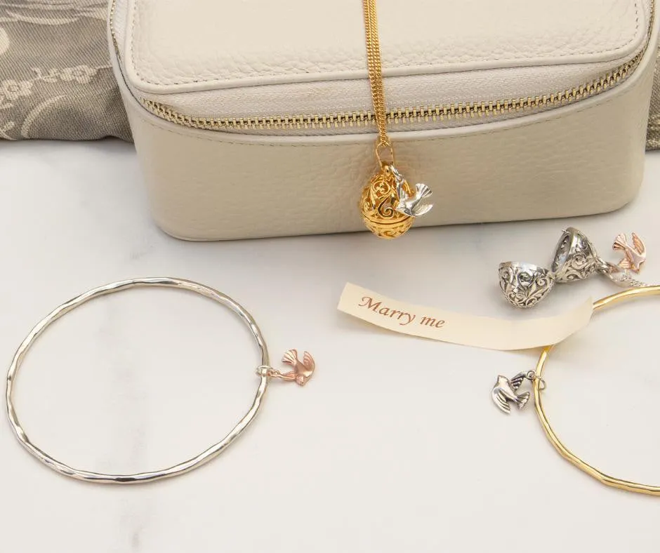Bird Locket | White Gold