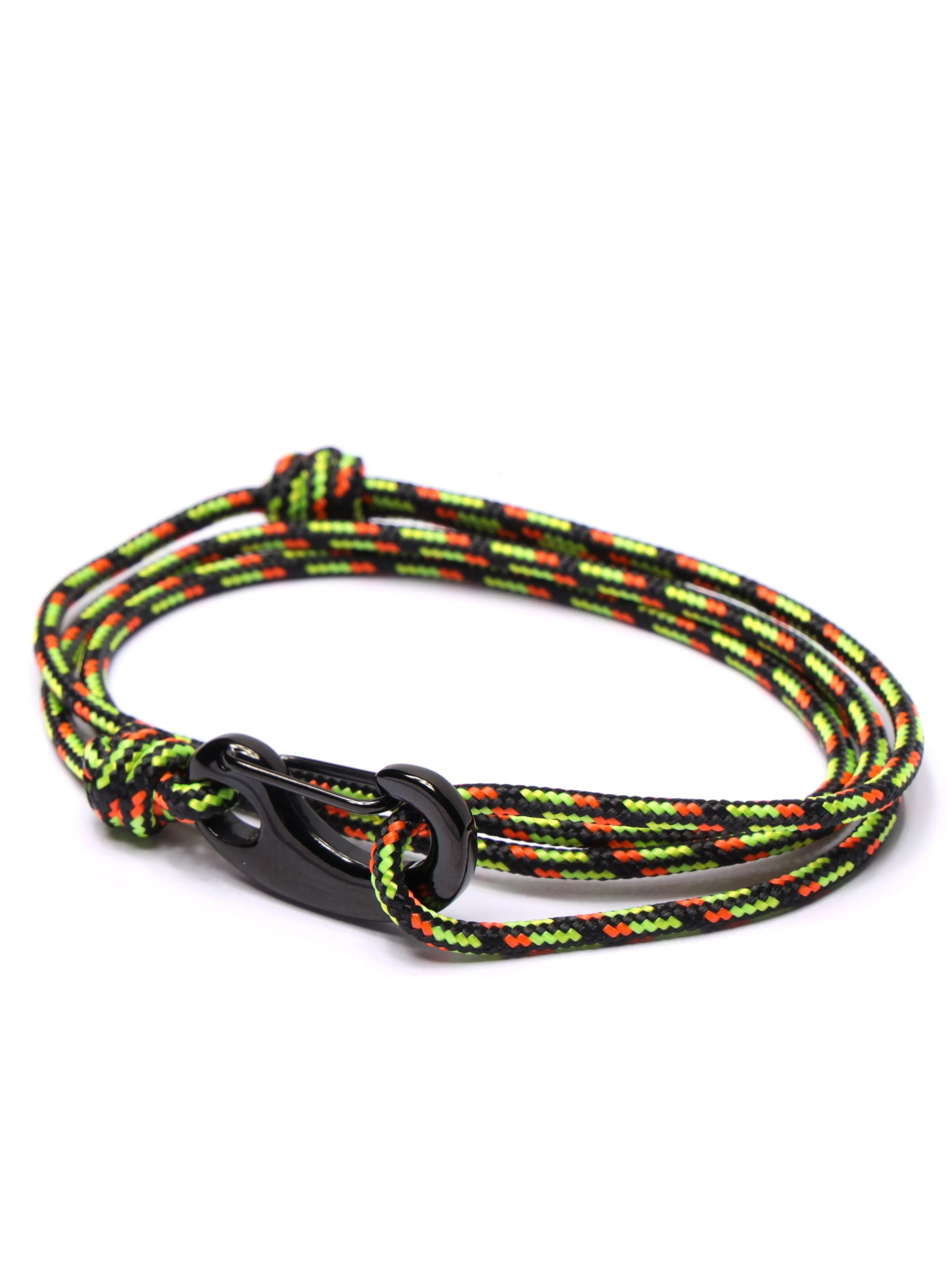 Black & Orange Tactical Cord Bracelet for Men (Black Clasp)