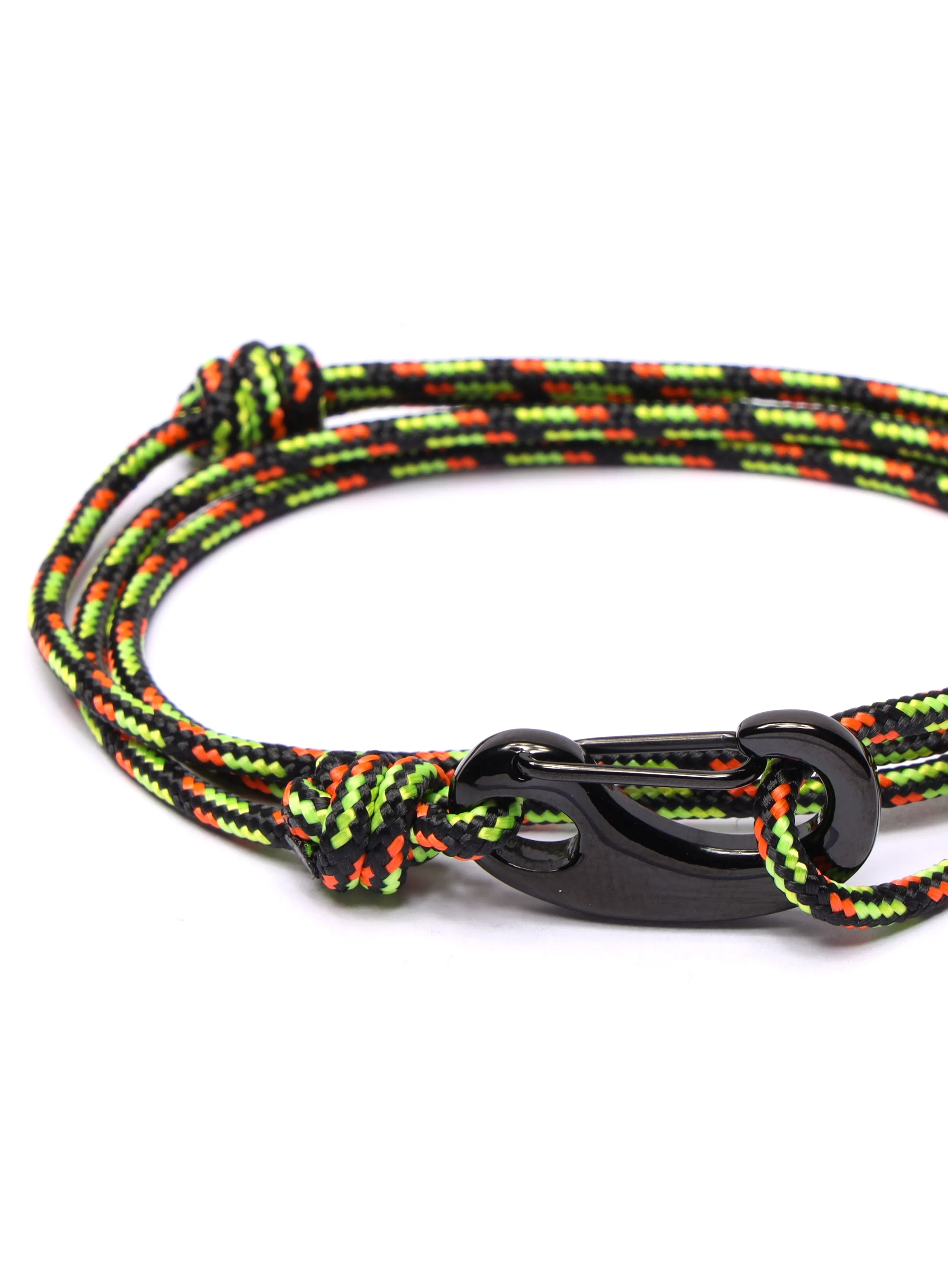 Black & Orange Tactical Cord Bracelet for Men (Black Clasp)