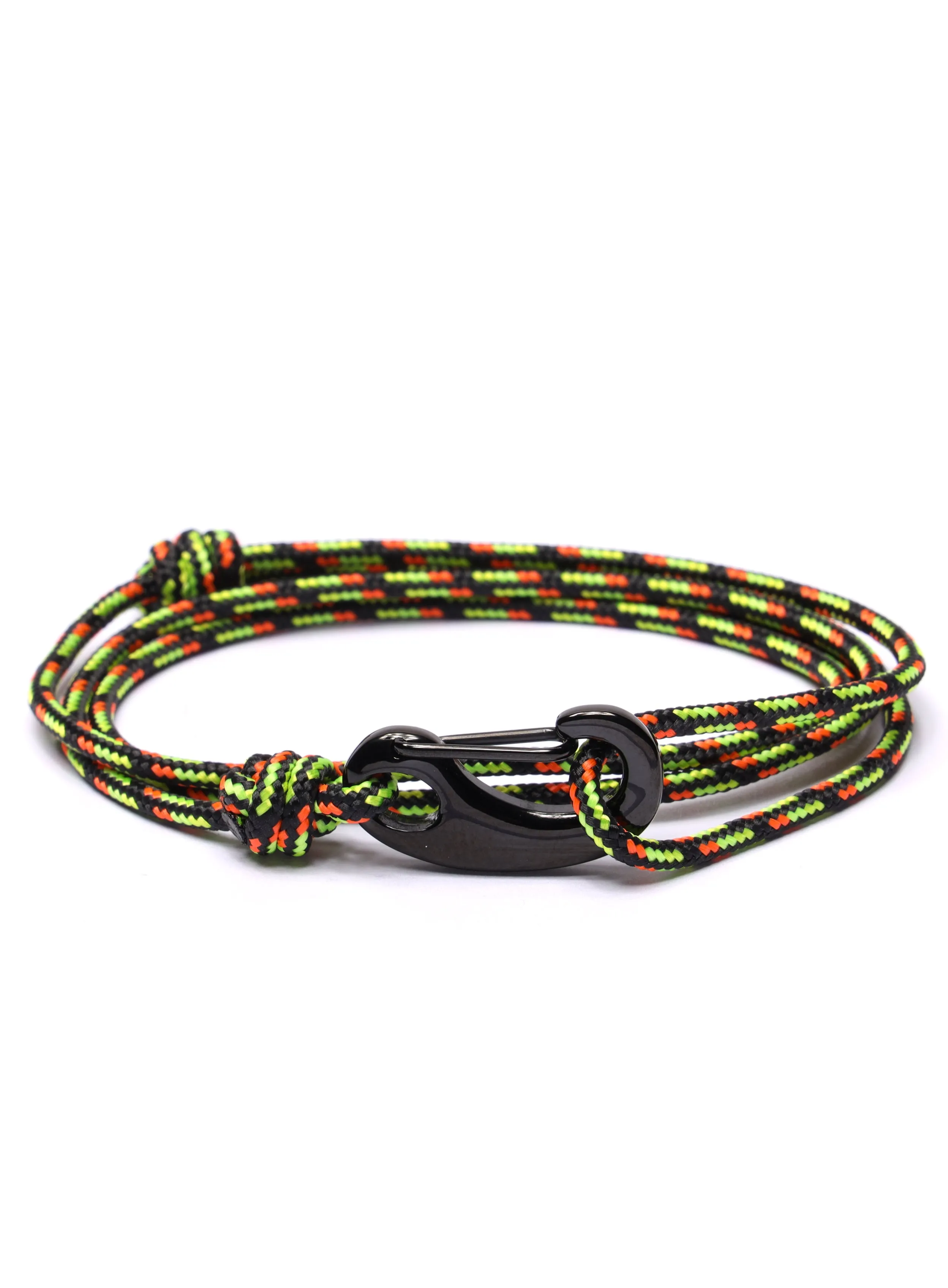 Black & Orange Tactical Cord Bracelet for Men (Black Clasp)