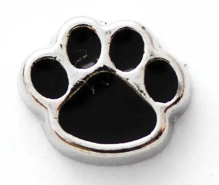 Black Paw Locket Charm