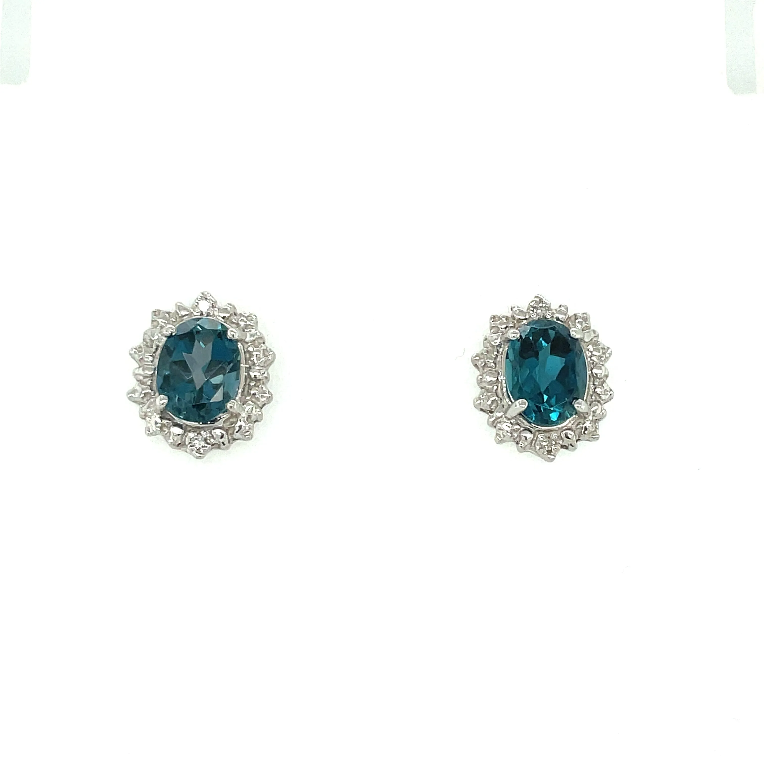 Blue Topaz and Diamond Earrings
