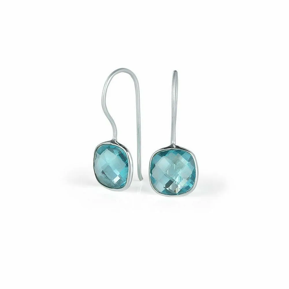 Blue Topaz Earrings | Silver