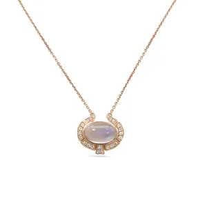 Boodles Moonstone & Diamond Necklace - 18ct Rose Gold