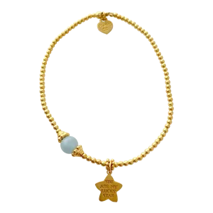 Bracelet Marlin Lucky Star Aquamarine Gold