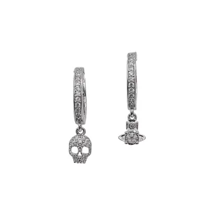 Brandita Skull & Orb Hoop Earrings - Silver - 62030064-02P102-CN