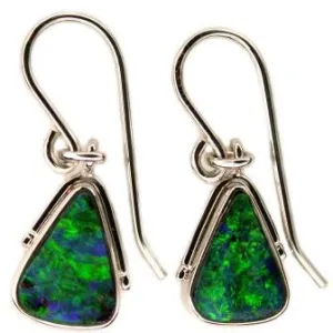 Bright Green 18k White Gold Boulder Earrings