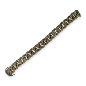 Brown Zircon Curb Link Bracelet