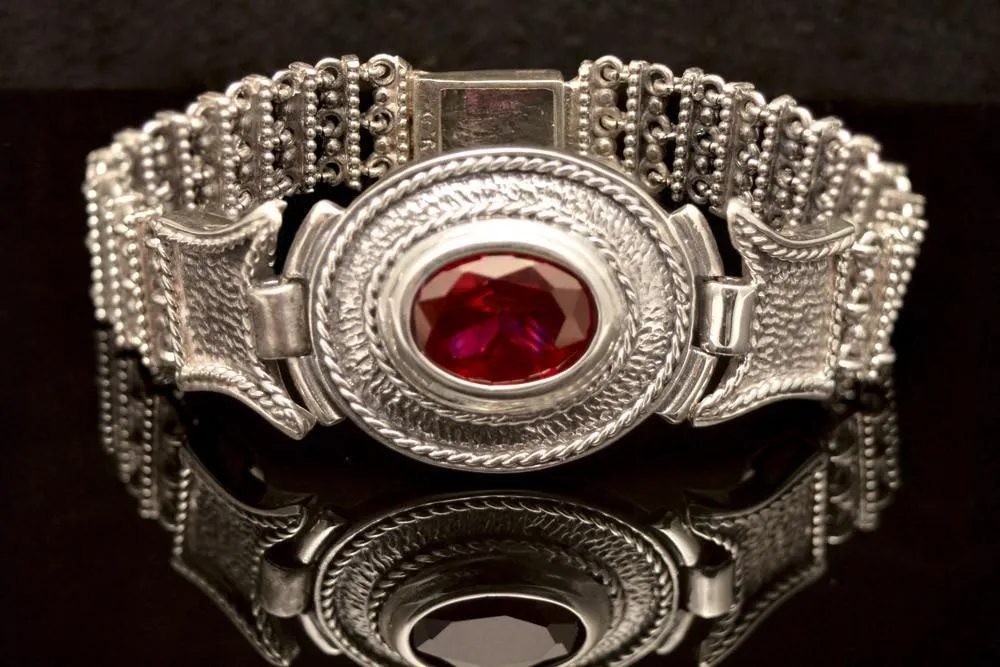 Byzantine Bracelet in Sterling Silver with zircon (B-19)