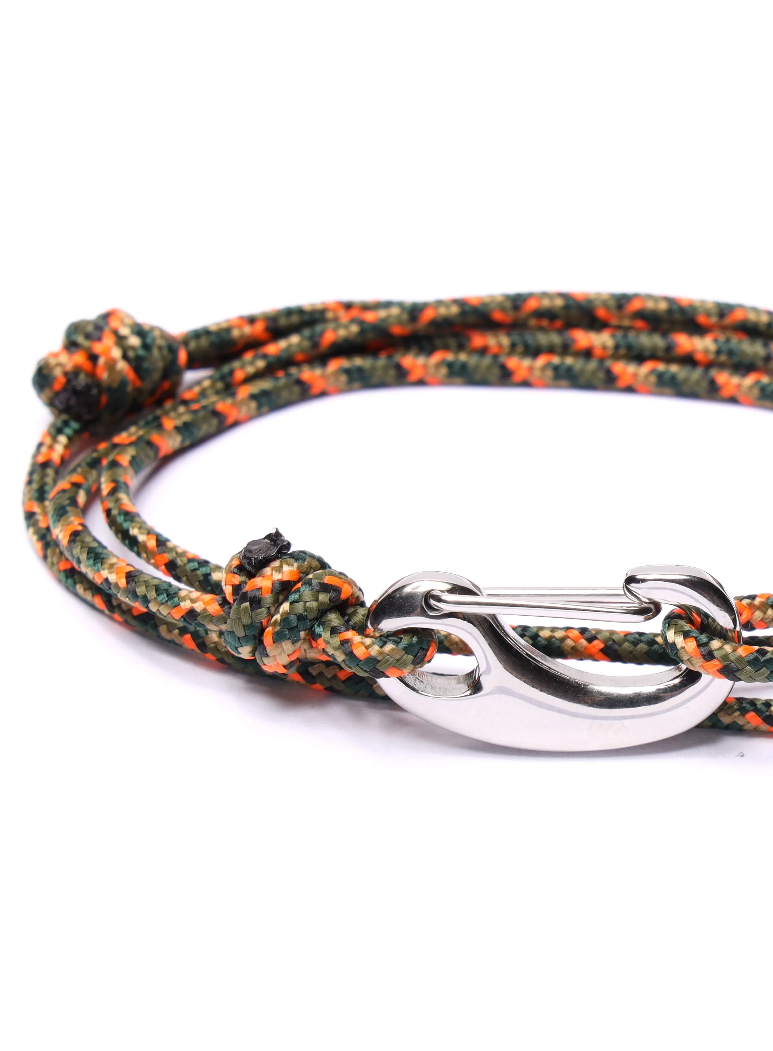 Camo Tactical Cord Bracelet for Men (Silver Clasp - 11S)