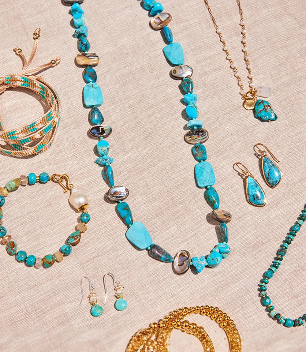 Chan Luu Turquoise And Pearl Bracelet