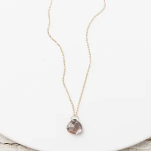 Chocolate Moonstone Drop Necklace