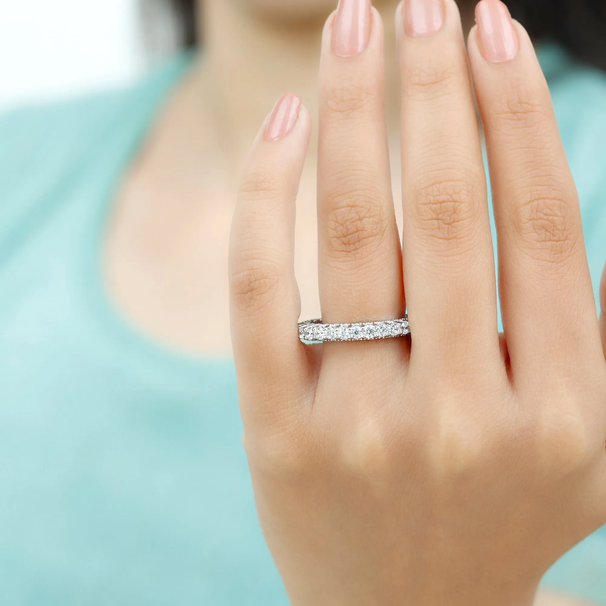 Classic Zircon Full Eternity Band Ring