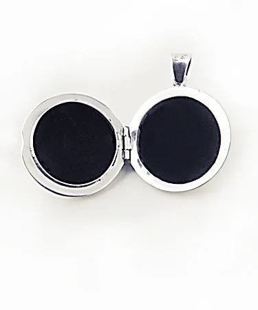 Collection Santa Pacheco ~ Locket "Round with Flowers Two Sided" 2 pics .925 Silver