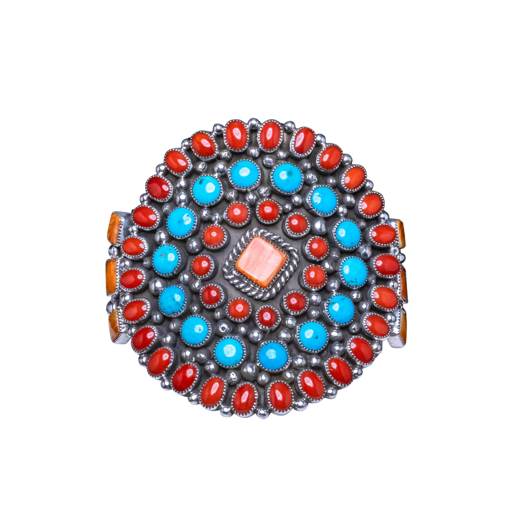 Coral, Spiny Oyster Shell & Kingman Turquoise Bracelet | Artisan Handmade