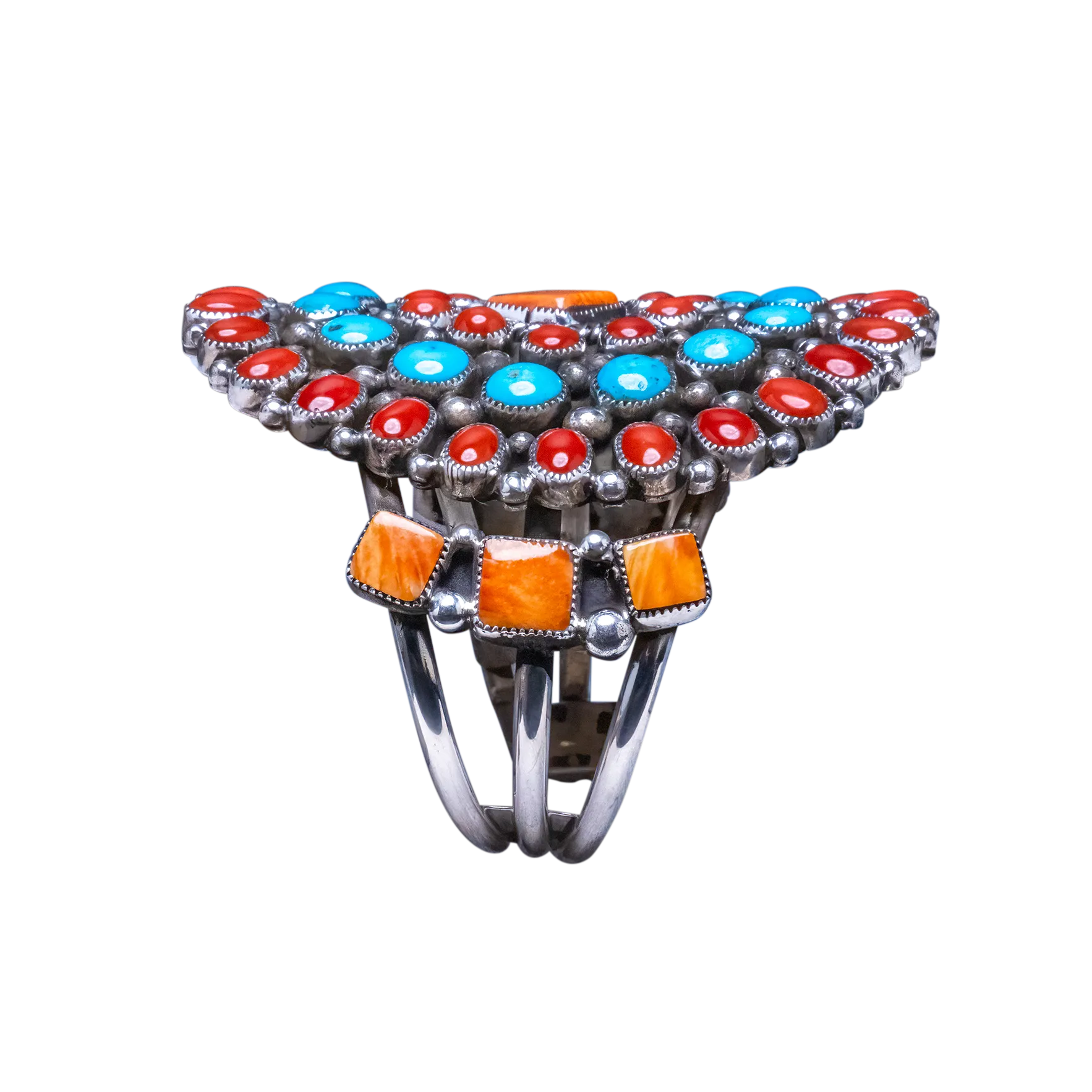 Coral, Spiny Oyster Shell & Kingman Turquoise Bracelet | Artisan Handmade