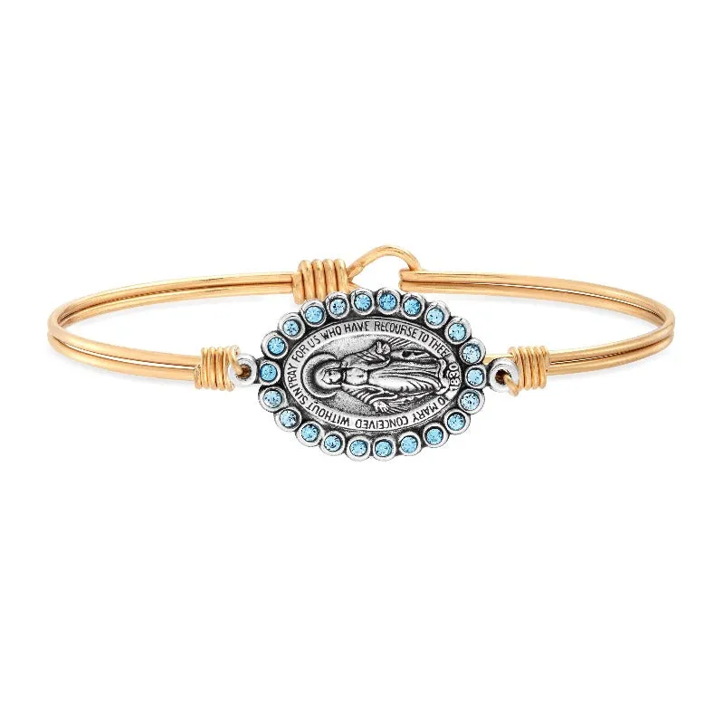 Crystal Miraculous Bangle Bracelet in Aquamarine