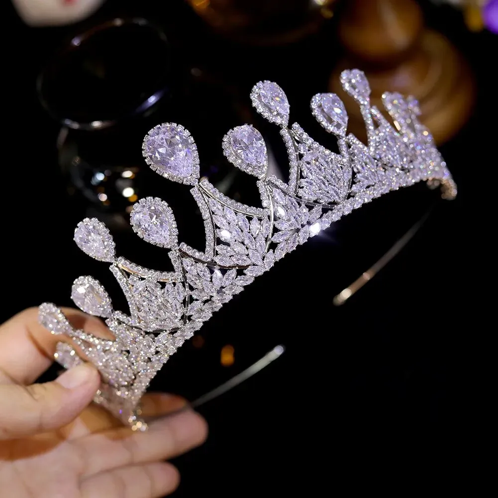 Cubic Zirconia Princess Birthday Party Bridal Wedding Hair Tiara