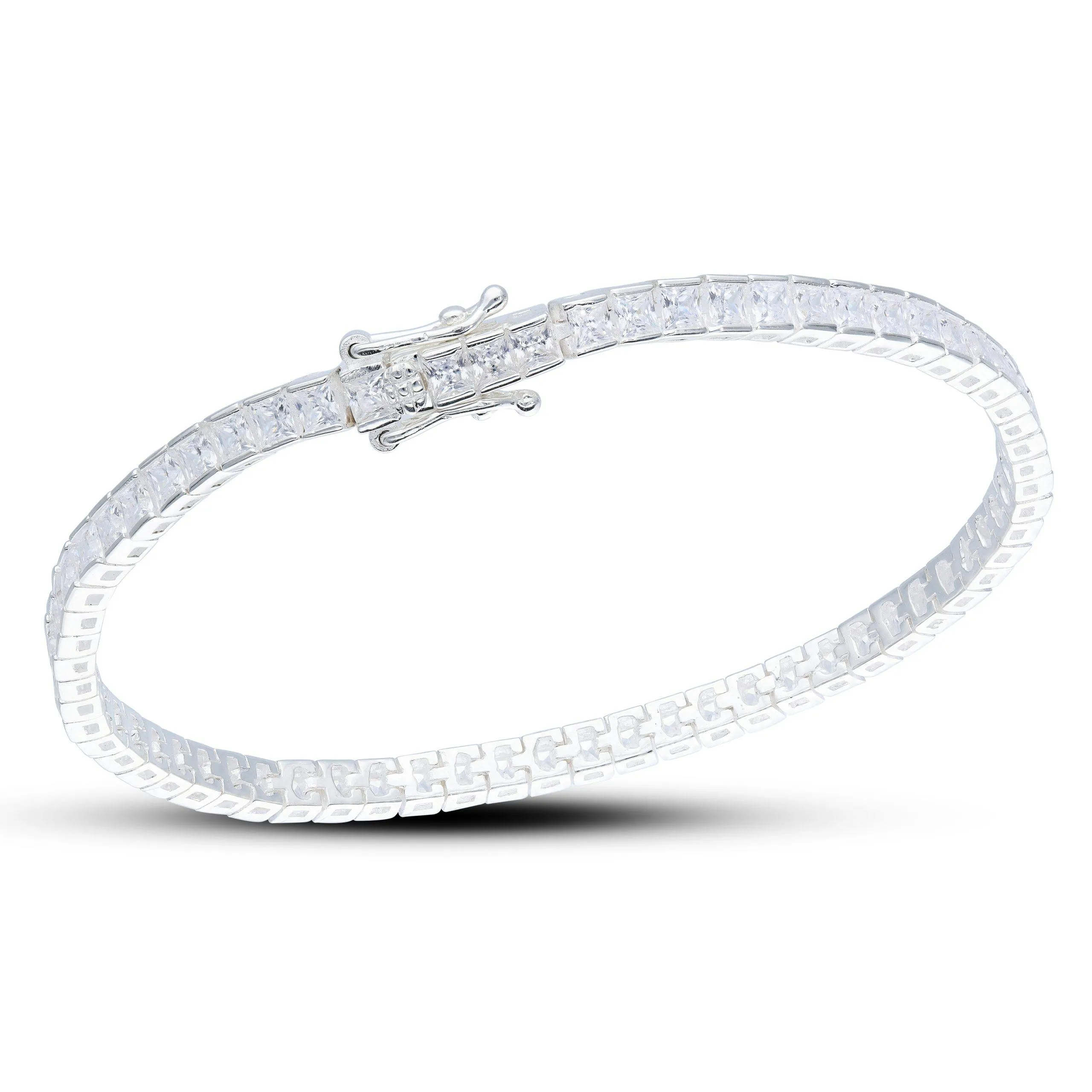 Cubic Zirconia Silver Tennis Bracelet