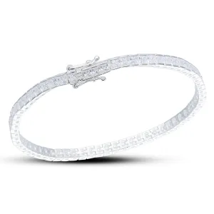 Cubic Zirconia Silver Tennis Bracelet