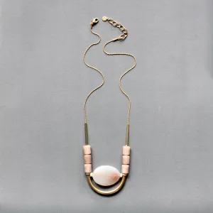 David Aubrey Peach Moonstone Drop Necklace