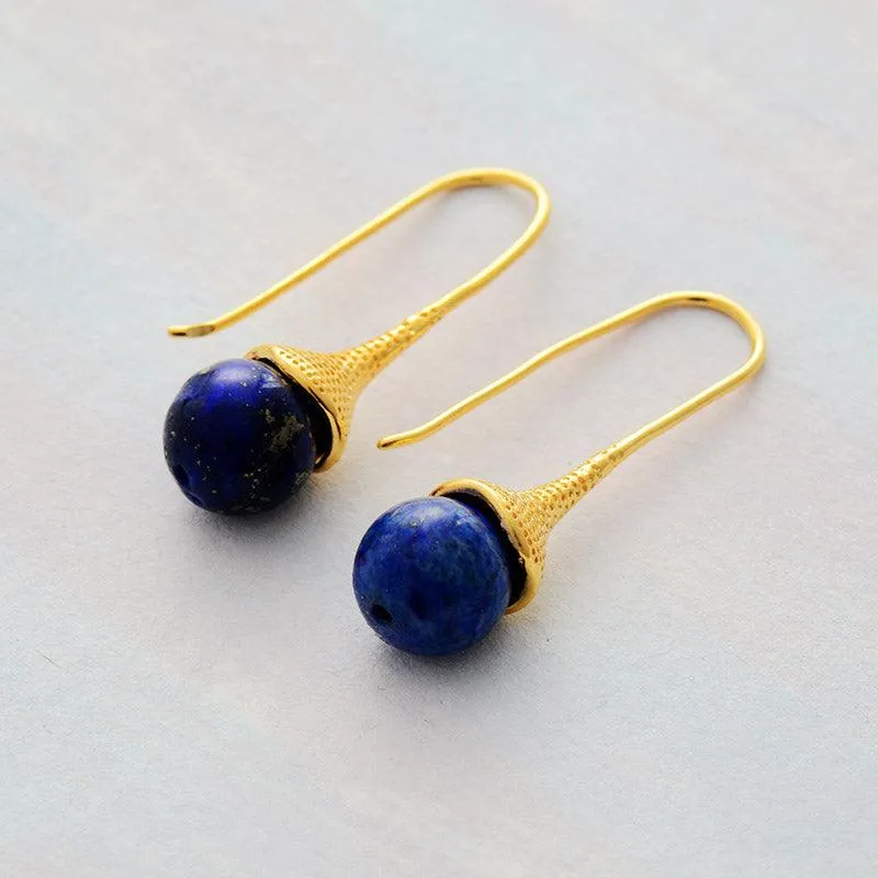 Dhin Natural Lapis Lazuli Drop Earrings