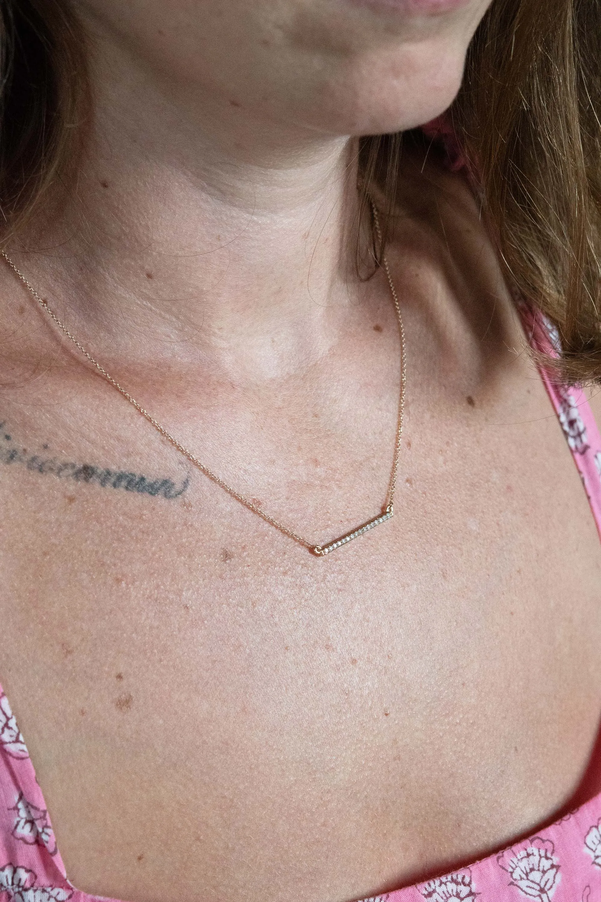 Diamond Bar Necklace
