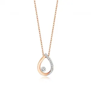 Diamond Jewellery 9ct Gold Pear Diamond Necklace ND125R