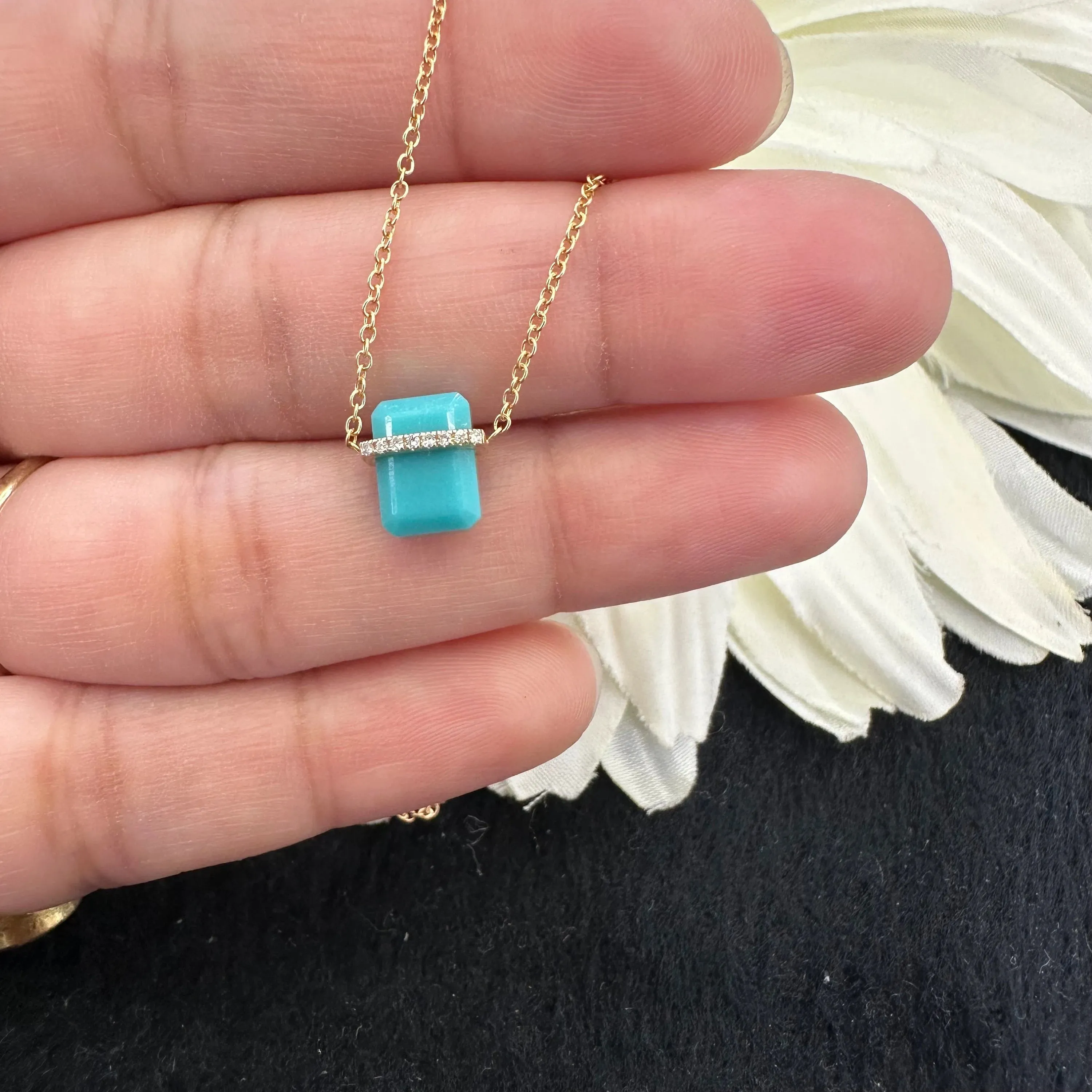 Diamond Labradorite Necklace