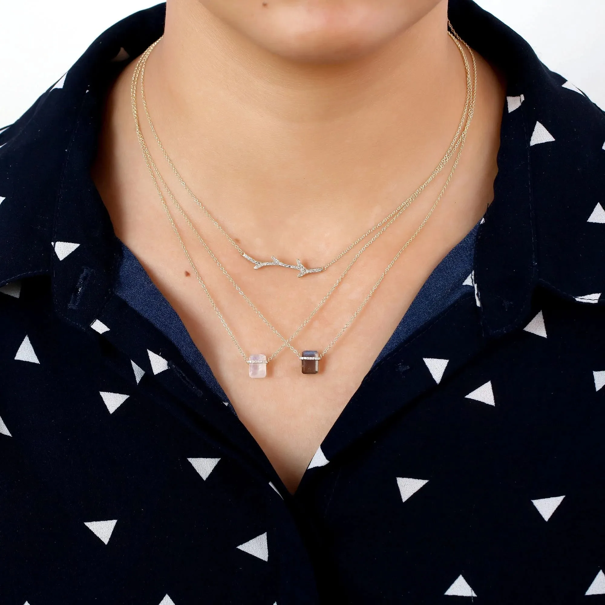 Diamond Labradorite Necklace