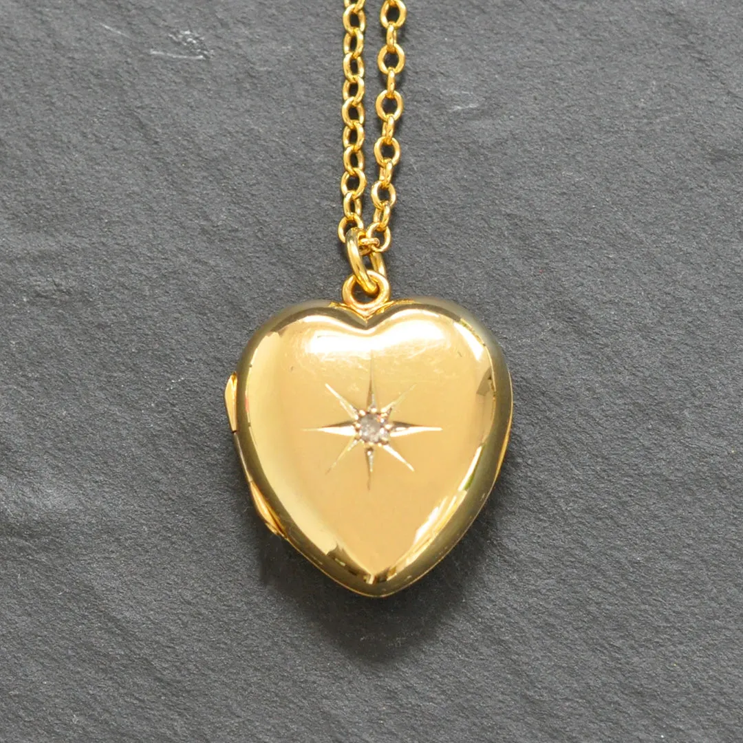 Diamond Set Heart Locket