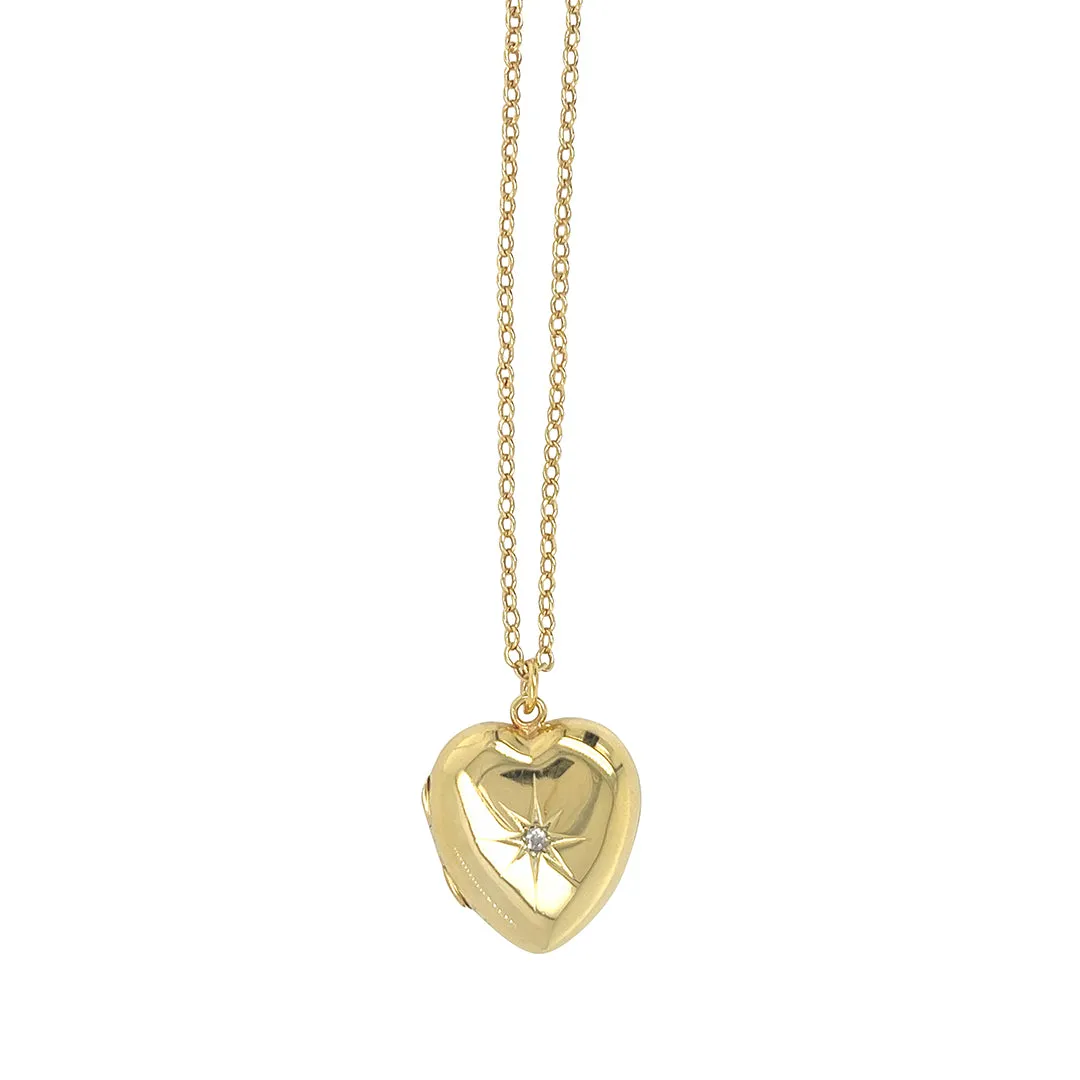 Diamond Set Heart Locket