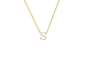 Diamond Upper Case Roman Times Initial Necklace