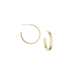 dot cutout post hoop earring