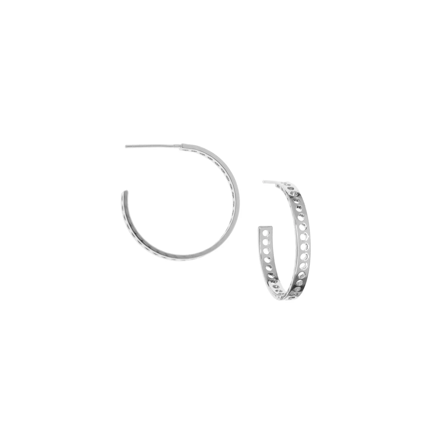 dot cutout post hoop earring