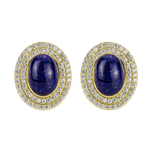 Earrings - Lapis Lazuli And Diamond