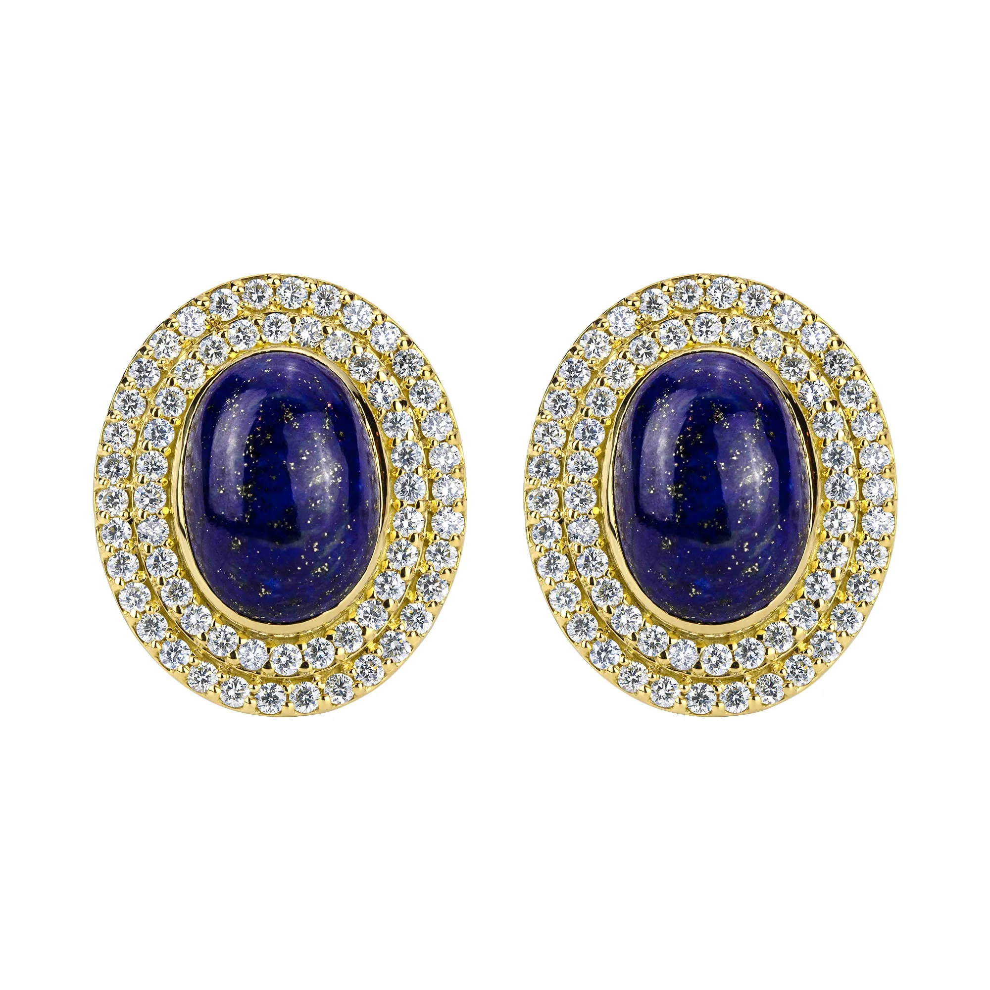 Earrings - Lapis Lazuli And Diamond