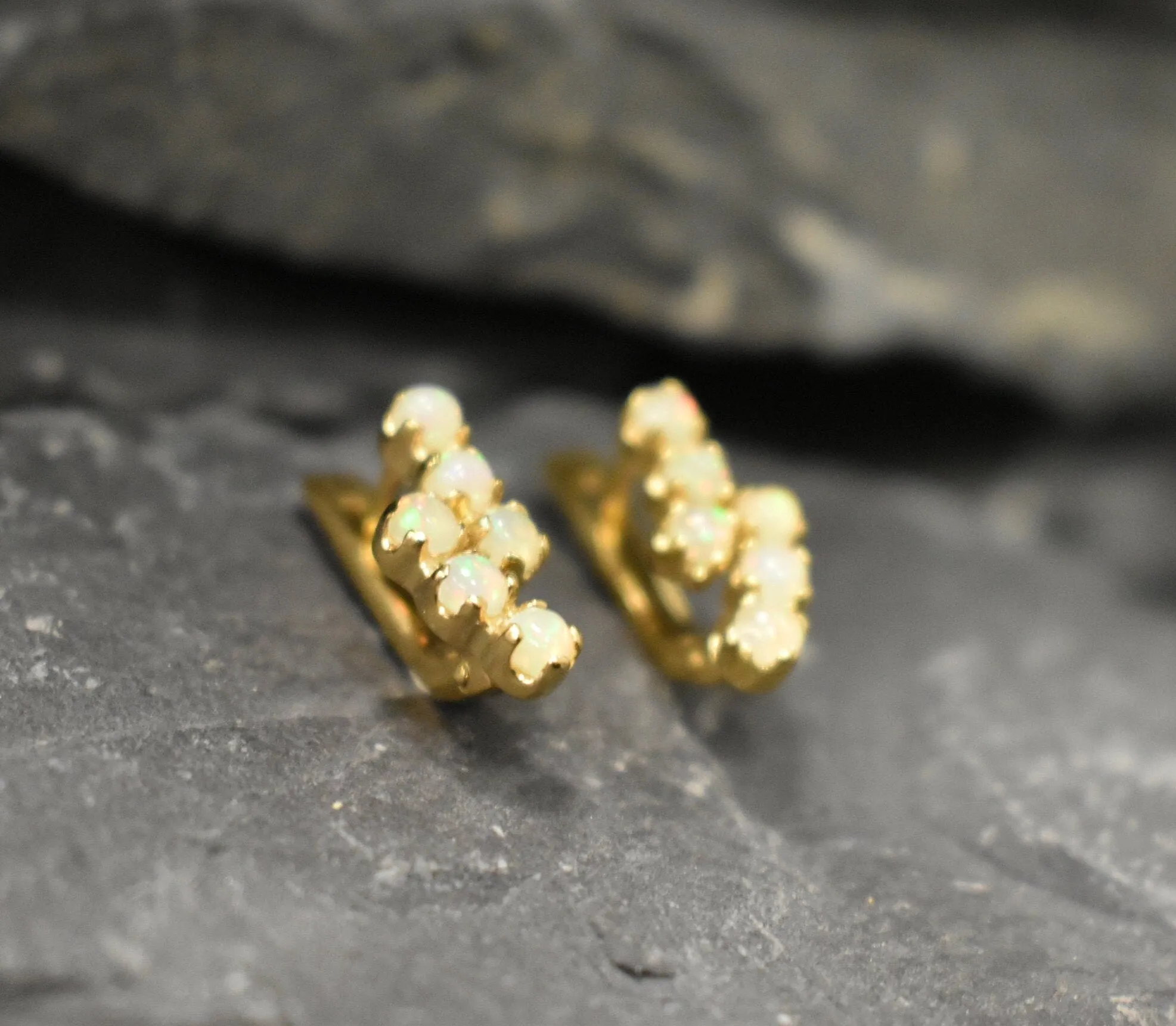 Fire Opal Earrings, Natural Opal Earrings, Dainty Bridal Earrings