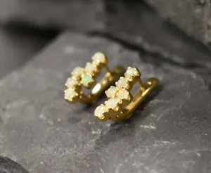 Fire Opal Earrings, Natural Opal Earrings, Dainty Bridal Earrings